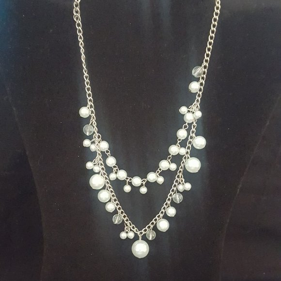 Paparazzi Jewelry - Paparazzi Blue Pearl and Silver Necklace Set J-9